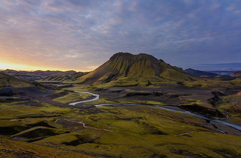 Iceland Highlands Black Ornate Wood Framed Art Print with Double Matting by Olsson, Ronny