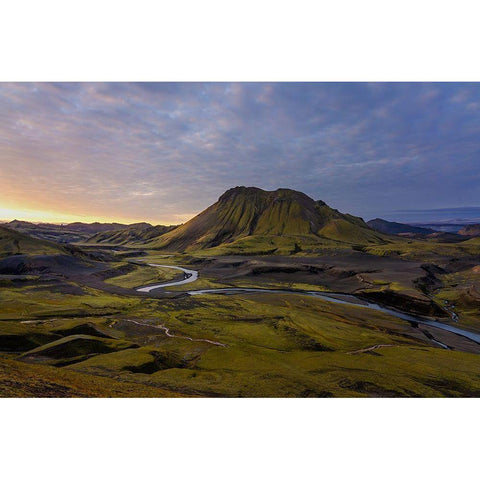 Iceland Highlands White Modern Wood Framed Art Print by Olsson, Ronny