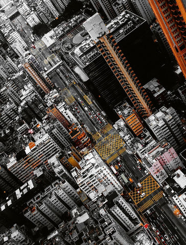 Vertigo White Modern Wood Framed Art Print with Double Matting by Chiriaco, Carmine