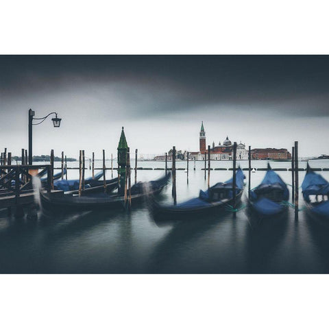 Floating On A Dream Black Modern Wood Framed Art Print with Double Matting by Behzad, Majid