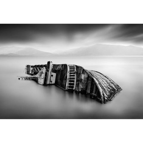 Mediterranean Sky Iii Black Modern Wood Framed Art Print by Digalakis, George