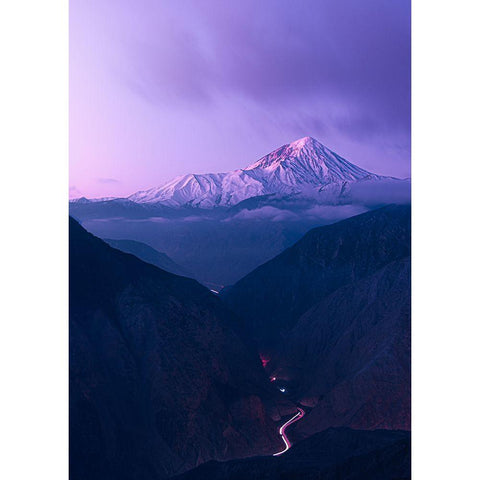 Leading To Mount Damavand Ce Black Modern Wood Framed Art Print with Double Matting by Behzad, Majid