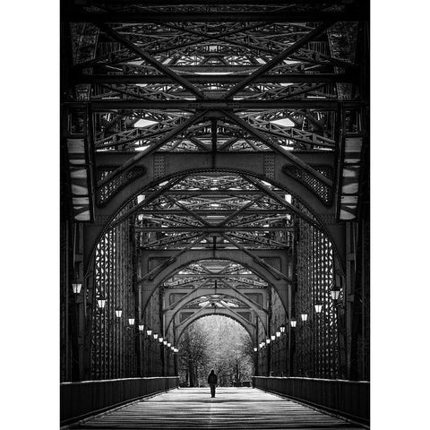 Steel Walk Gold Ornate Wood Framed Art Print with Double Matting by Sander, Knut