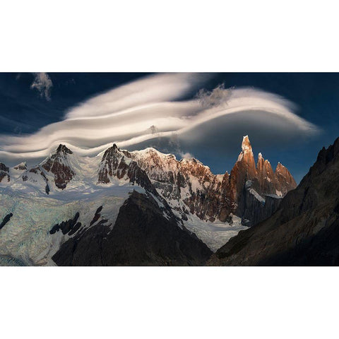 Cerro Torre White Modern Wood Framed Art Print by Nienartowicz, Karol