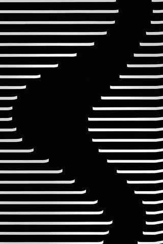 Lines And Curves White Modern Wood Framed Art Print with Double Matting by Xu, Mei