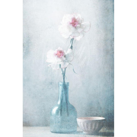 Friendship In Flowers Black Modern Wood Framed Art Print with Double Matting by Devos, Delphine