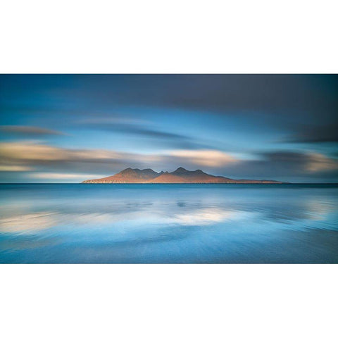 An Epic Sunrise In Eigg White Modern Wood Framed Art Print by Ruoppolo, Luigi