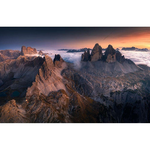 Tre Cime Di Lavaredo Gold Ornate Wood Framed Art Print with Double Matting by Nienartowicz, Karol