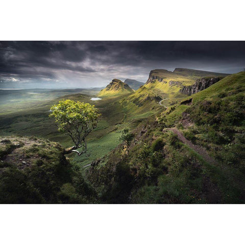 Quiraing White Modern Wood Framed Art Print by Nienartowicz, Karol