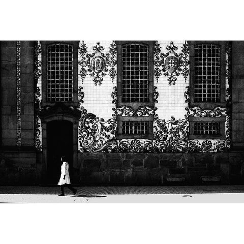 On Circles White Modern Wood Framed Art Print by Abrantes, Paulo
