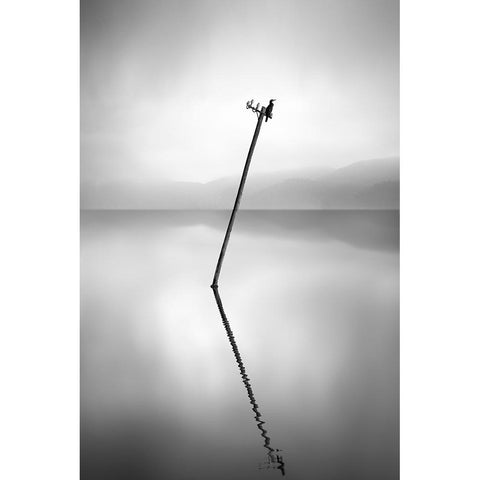 Waiting For The Sun Black Modern Wood Framed Art Print by Digalakis, George