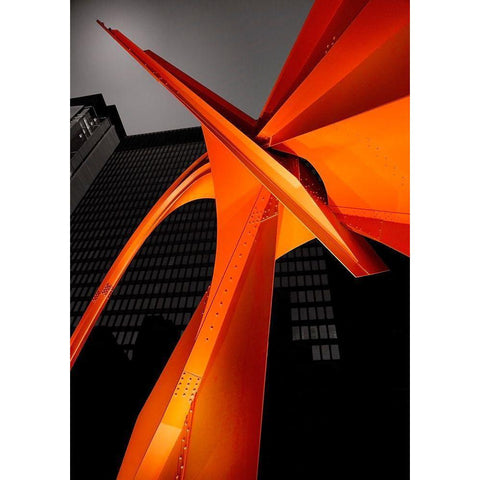 Chicago Flamingo White Modern Wood Framed Art Print by Huang, Ivan