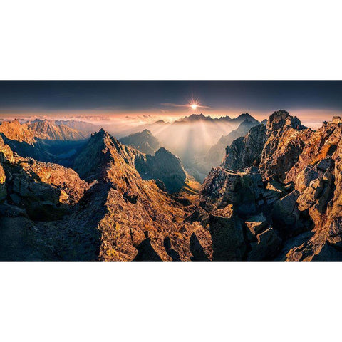 Rysy White Modern Wood Framed Art Print by Nienartowicz, Karol