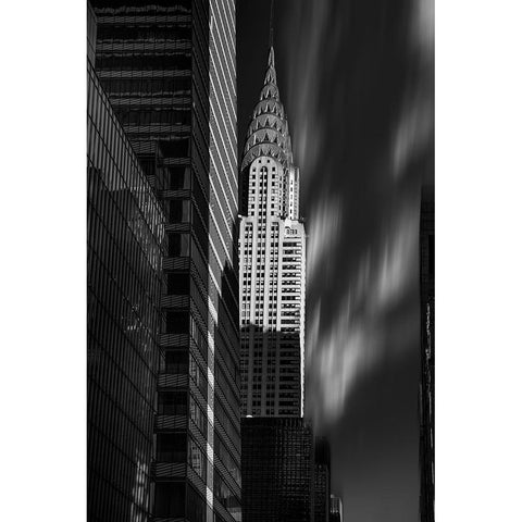 Crysler Building Black Modern Wood Framed Art Print with Double Matting by Lima Ranieri, Ibere