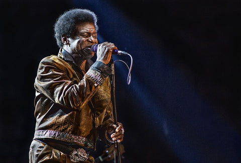 Charles Bradley On Stage Black Ornate Wood Framed Art Print with Double Matting by Domont, Jois