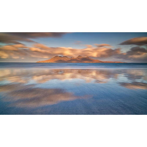 The Golden Island Black Modern Wood Framed Art Print with Double Matting by Ruoppolo, Luigi