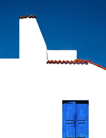 Bright Eyes White Modern Wood Framed Art Print with Double Matting by Orbach, Arnon