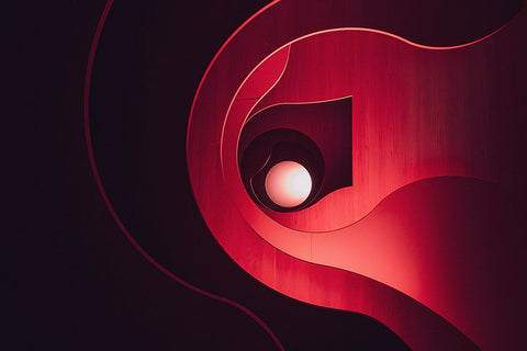 Red Desert White Modern Wood Framed Art Print with Double Matting by Tagliarino, Marco