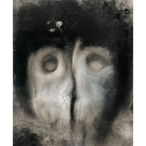 Covid Mask Black Modern Wood Framed Art Print with Double Matting by Claes, Gilbert