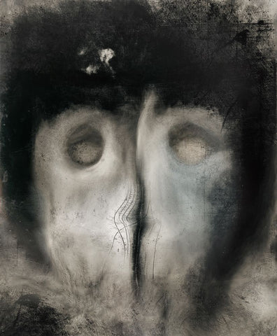 Covid Mask White Modern Wood Framed Art Print with Double Matting by Claes, Gilbert