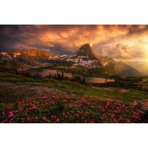 Sunstorm Black Modern Wood Framed Art Print by Dyar, Ryan