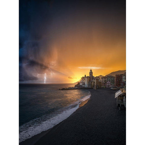 Between Peace And Storm White Modern Wood Framed Art Print by Zappia, Andrea