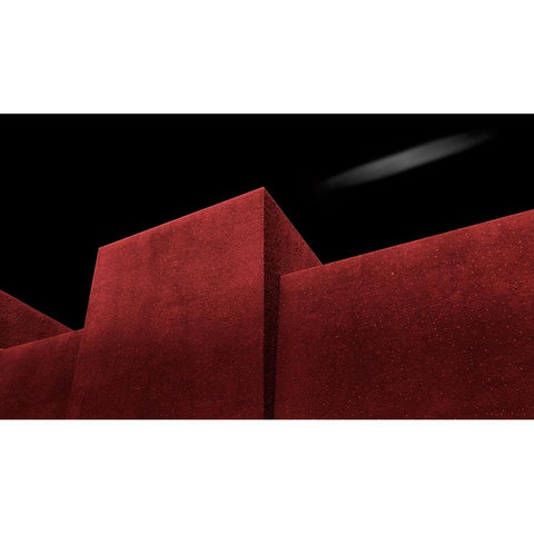 Red Wall Black Modern Wood Framed Art Print by Almasri, Muhammad
