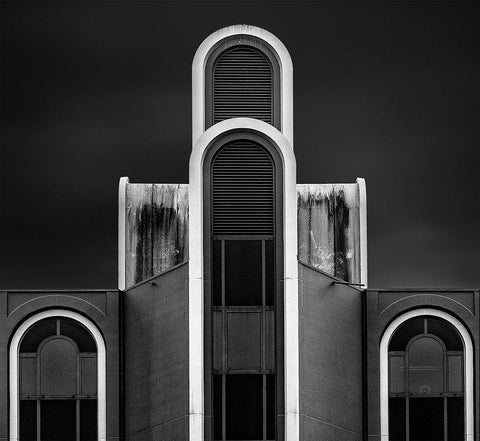 Rhythm In White White Modern Wood Framed Art Print with Double Matting by Van Den, Jef