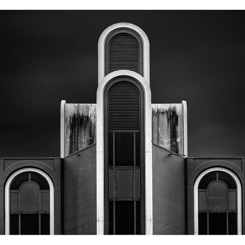 Rhythm In White White Modern Wood Framed Art Print by Van Den, Jef