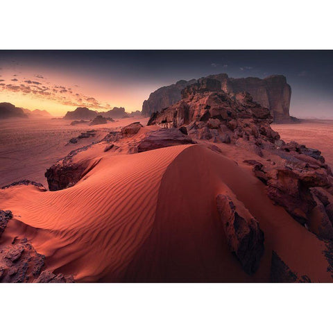 Red Sand Dune Black Modern Wood Framed Art Print by Nienartowicz, Karol