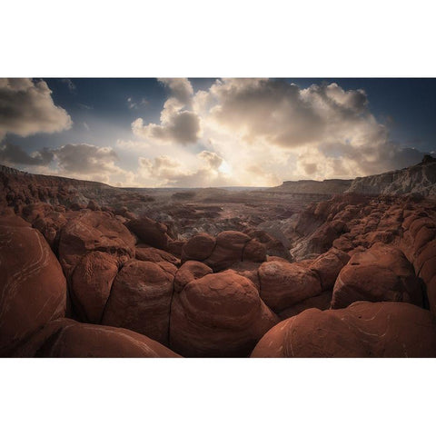 Paria Rimrocks White Modern Wood Framed Art Print by F. Turienzo, Carlos