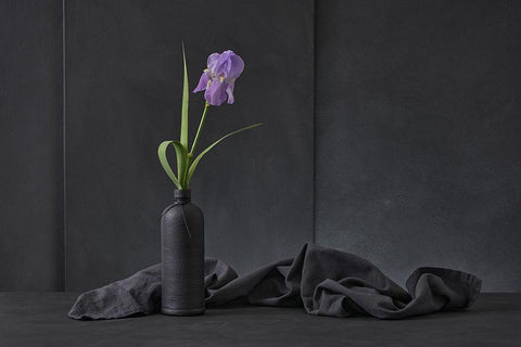 Iris Pallida Black Ornate Wood Framed Art Print with Double Matting by Verot, Christophe