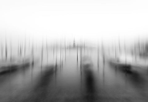 Venezia (AuAdandfrac14;AeM) White Modern Wood Framed Art Print with Double Matting by Deng, Larry