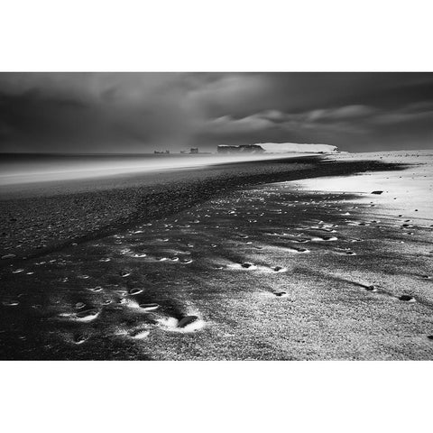 Wintry Reynisfjara Gold Ornate Wood Framed Art Print with Double Matting by Ruoppolo, Luigi