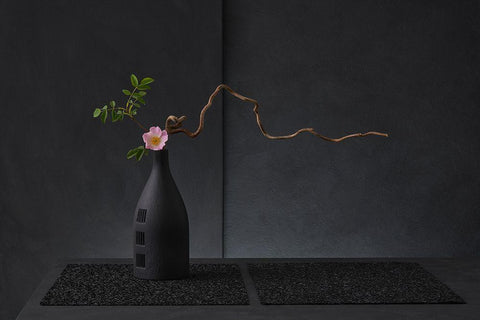 Rosa Canina Black Ornate Wood Framed Art Print with Double Matting by Verot, Christophe