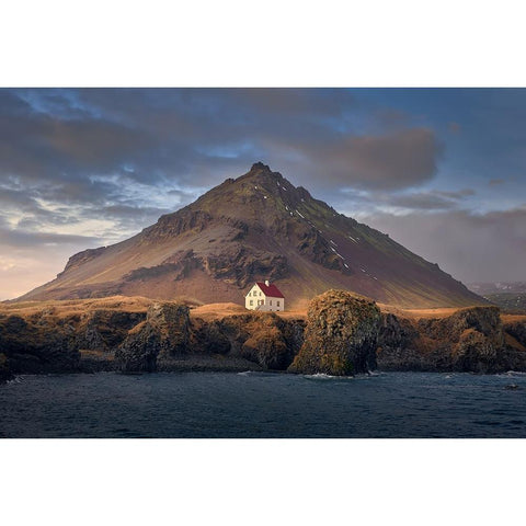 Arnarstapi Black Modern Wood Framed Art Print with Double Matting by Cremades, Carlos