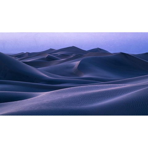 Nightfall Blues Black Modern Wood Framed Art Print with Double Matting by Macua, Gerald