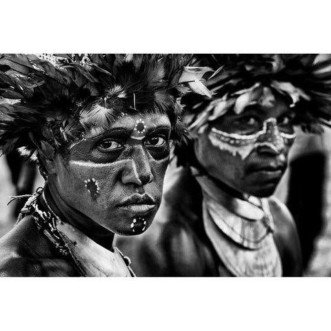 Sing Sing Festival - Mt. Hagen - Papua New Guinea Black Modern Wood Framed Art Print with Double Matting by Inazio Kuesta, Joxe