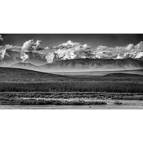 The Alaskan Range Gold Ornate Wood Framed Art Print with Double Matting by C. Sink, Jeffrey