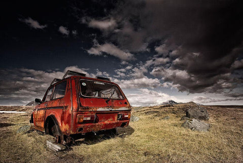 Lada White Modern Wood Framed Art Print with Double Matting by H. Ingibergsson, Torsteinn