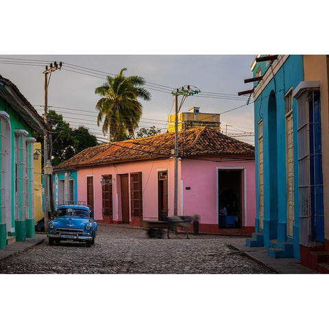 Colourful Trinidad - Cuba Black Modern Wood Framed Art Print with Double Matting by Deakin, John