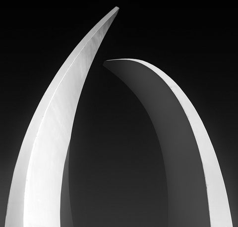 Dancing And Hugging White Modern Wood Framed Art Print with Double Matting by Kaddourah, Ahmad