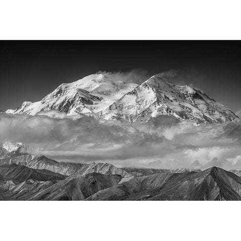 Denali From The Opposing Ridge Line Gold Ornate Wood Framed Art Print with Double Matting by C. Sink, Jeffrey