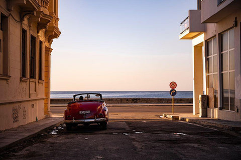 Watching The Sun Set - Havana Black Ornate Wood Framed Art Print with Double Matting by Deakin, John