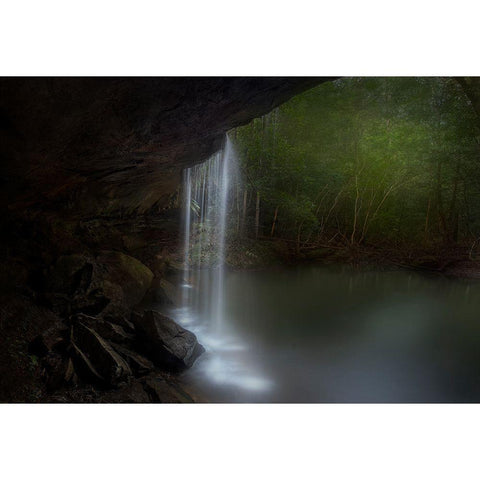 Hidden Waterfalls Gold Ornate Wood Framed Art Print with Double Matting by Zhang, Yan
