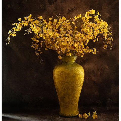 Yellow Vase White Modern Wood Framed Art Print by Meng, LM