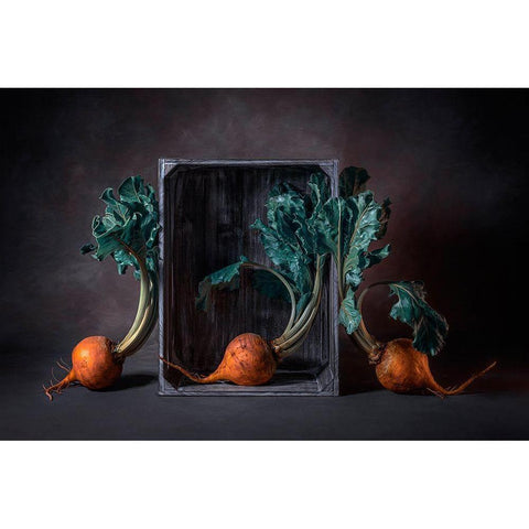 Three Beets Black Modern Wood Framed Art Print by Jacobs, Lydia