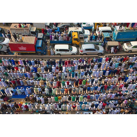 Traffic Standstill For Prayers Gold Ornate Wood Framed Art Print with Double Matting by Khan Ronnie, Azim