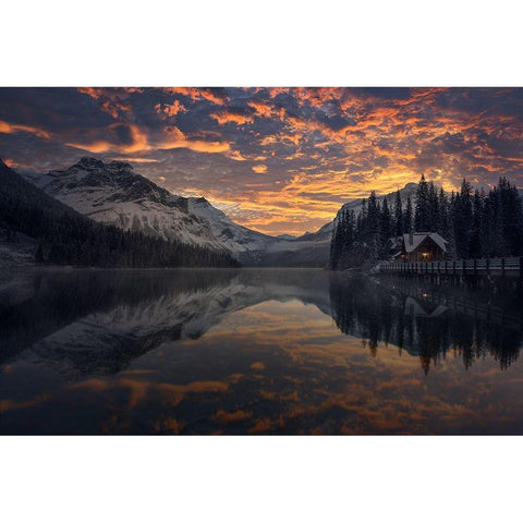 Emerald  Lake-Canada Black Modern Wood Framed Art Print with Double Matting by Martin Castan, David