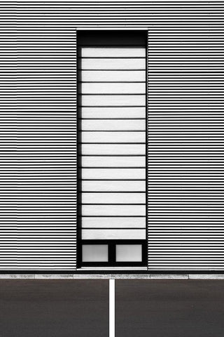 Horizontal Lines Black Ornate Wood Framed Art Print with Double Matting by Endermann, Rolf